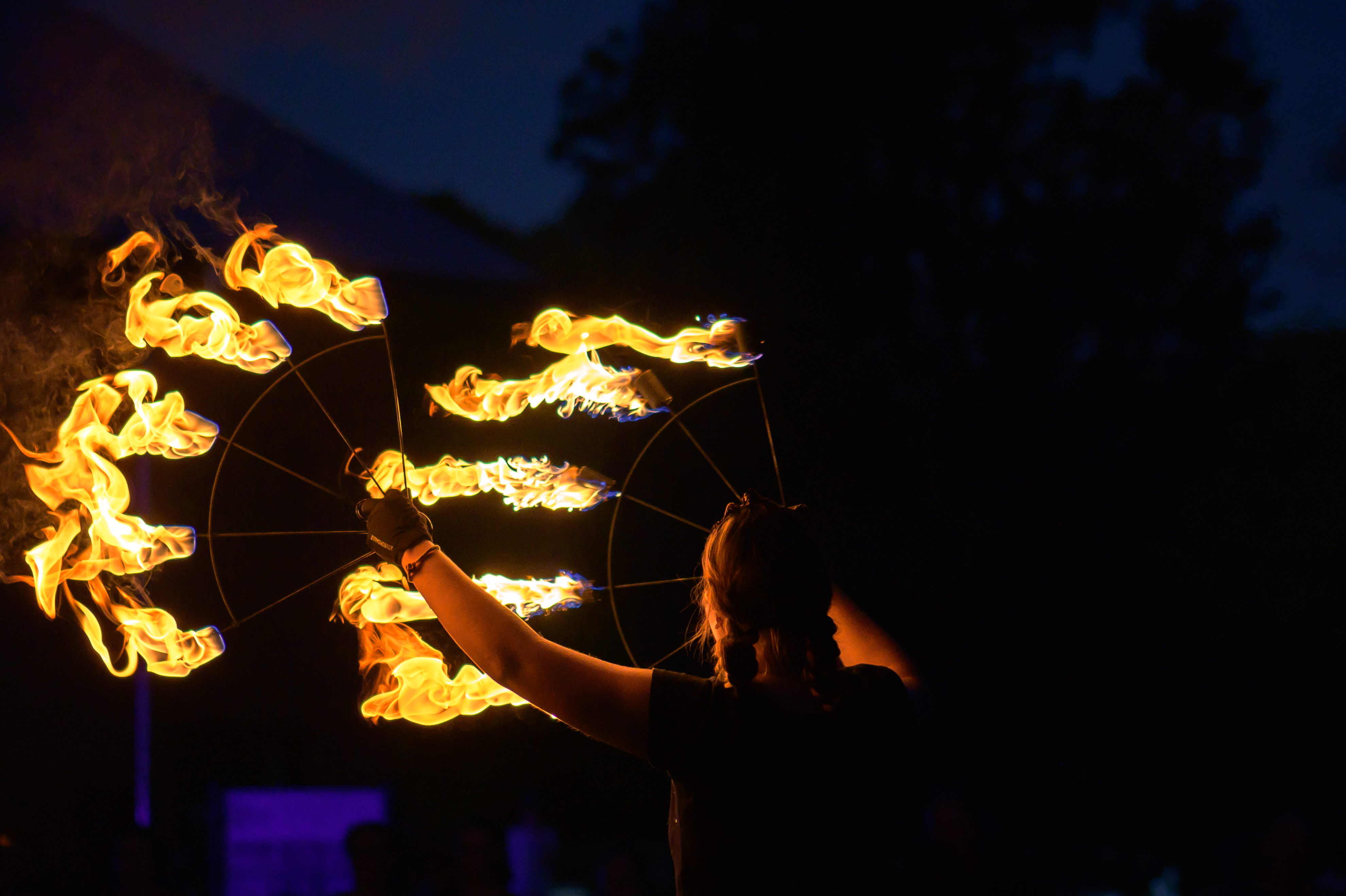 Fire twirling by Rebecca Rushbrook 