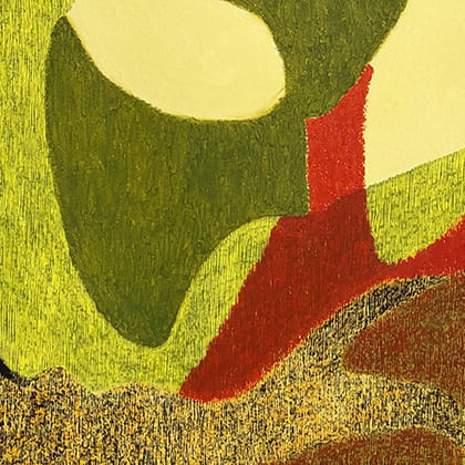 Abstract detail from colourful painting.