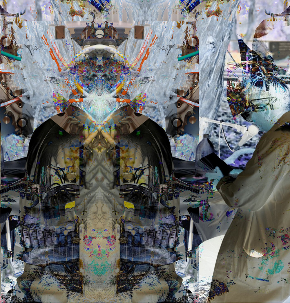 A digital collage of images 