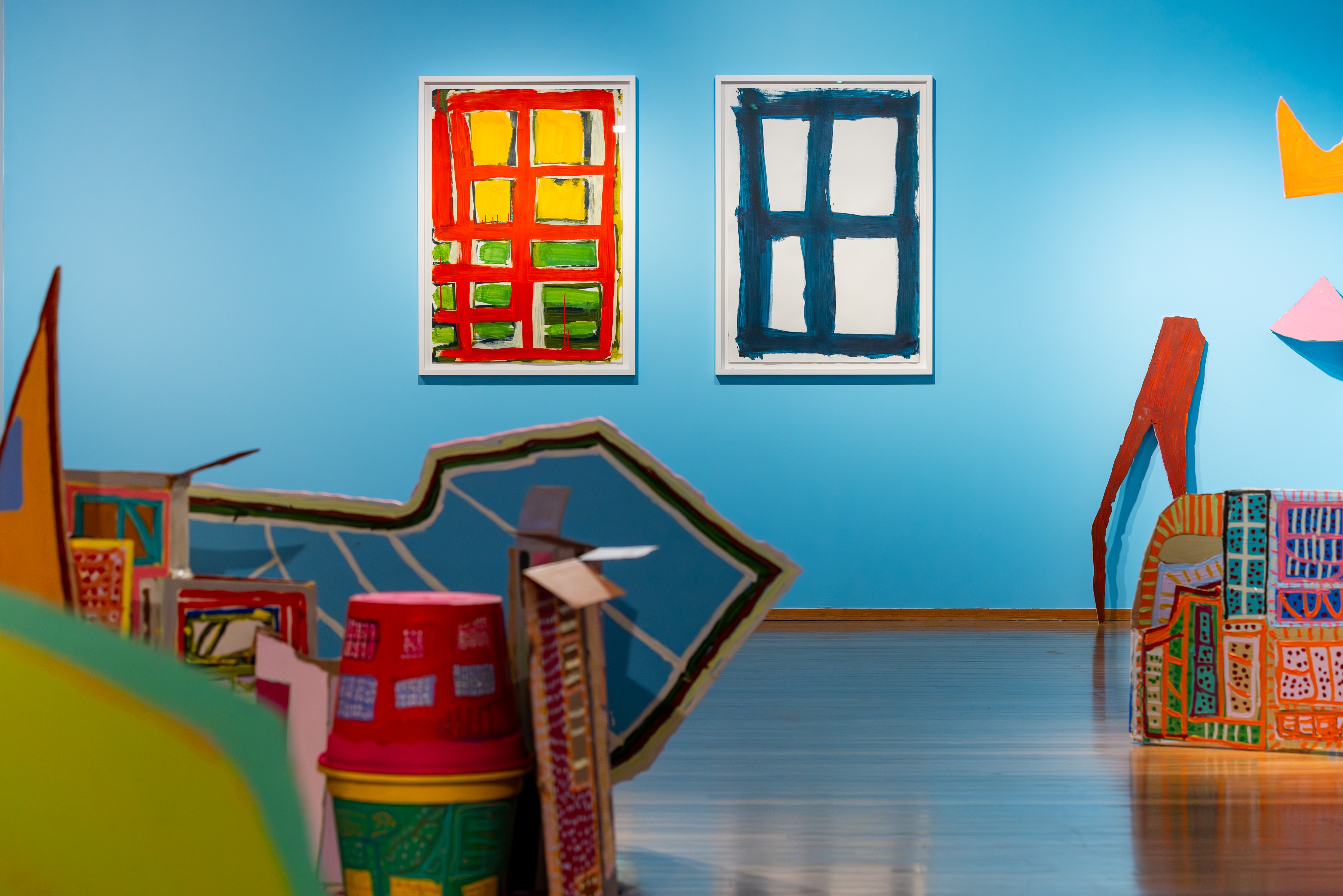 Damian Showyin, Suede blue (installation view), Mosman Gallery. Photo by Jacquie Manning