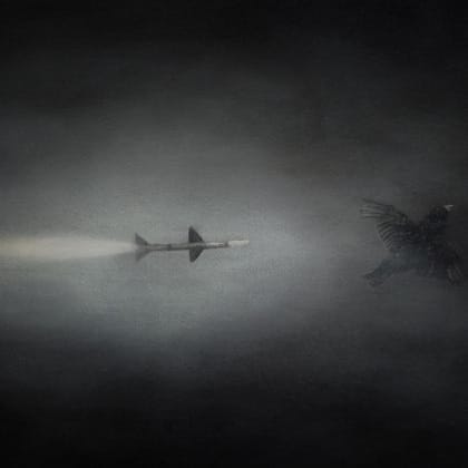 rocket flying through sky