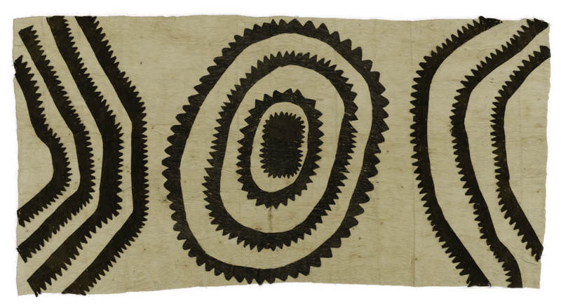 black design on tapa cloth