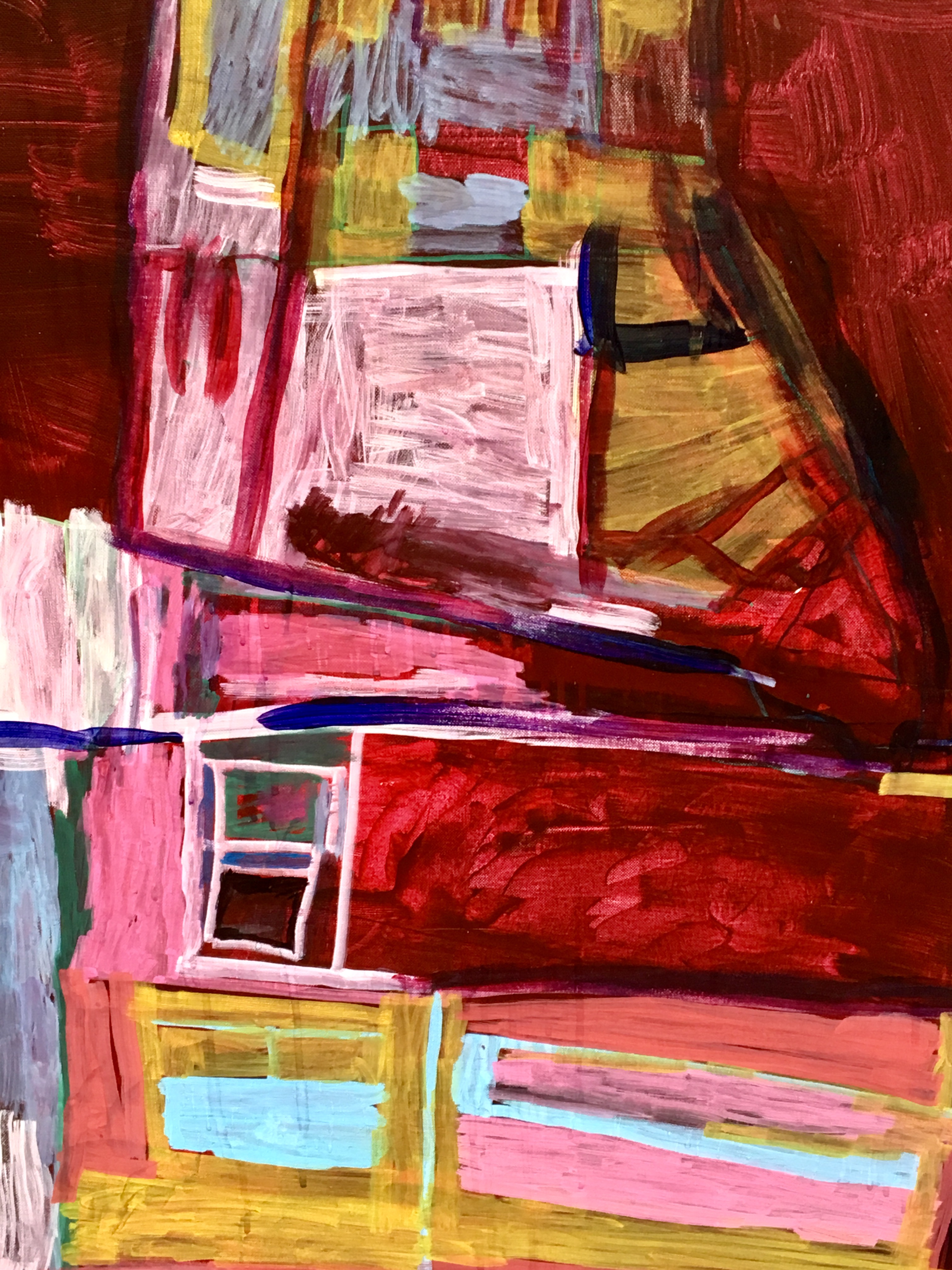 abstract painting of houses