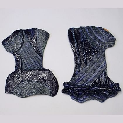 two corsets made from ceramics