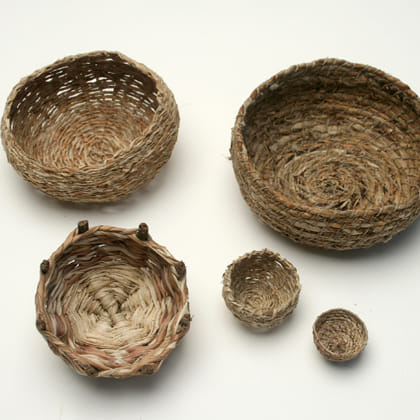 collection of bowls made from banana fibre