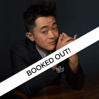 photo of Benjamin Law with 'booked out' banner across image 
