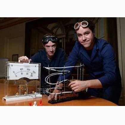 Jesse Stevens and Dean Petersen creating kinetic artworks 