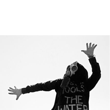 Benny Zable in his protesting costume