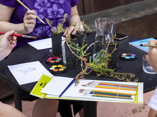 Watercolour art workshop on plant ecology, by Clare Milledge