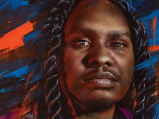 A portrait of Baker Boy by Matt Adante