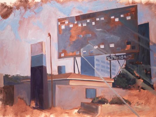 Oil painting on paper by Aafia Ali Shah