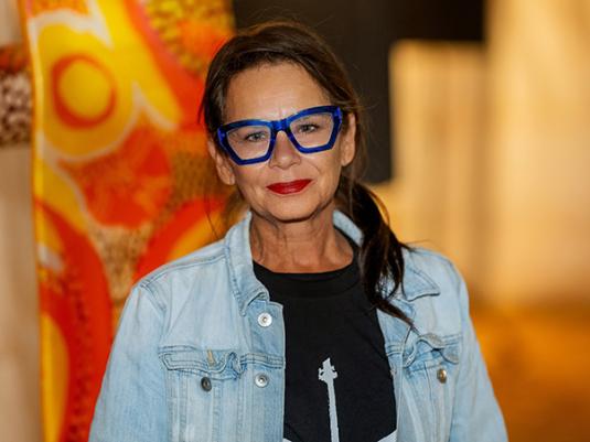 A portrait of Rhoda Roberts AO