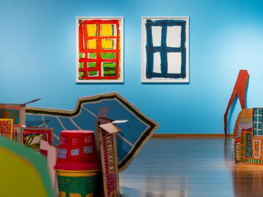 Damian Showyin, Suede blue (installation view), Mosman Gallery. Photo by Jacquie Manning