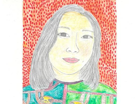 pencil drawing of artist's mother