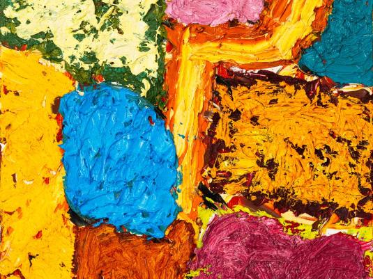 Narmada Smith 'Shut Up and Paint' (detail) 2023, oil on canvas. Courtesy the artist