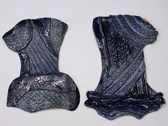 two corsets made from ceramics