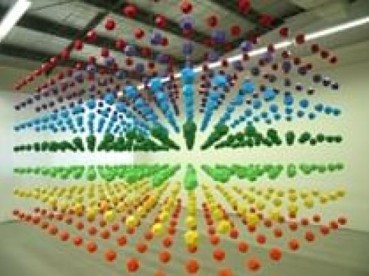 installation of 12 sided geometric form - a dodecahedron