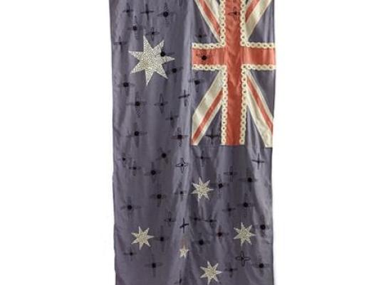 vintage australian flag with embroidered applique