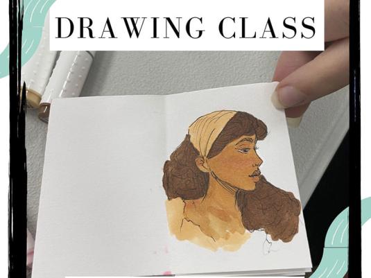 drawing of young woman