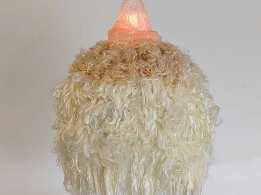 lamp made with wool fleece