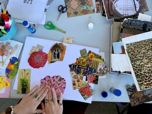 hands and collage amerials