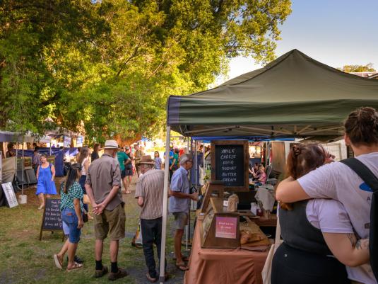 people at the Quad markets