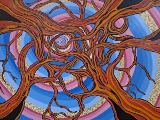 Sunrise through tree branches