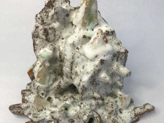 abstract form in glazed ceramics