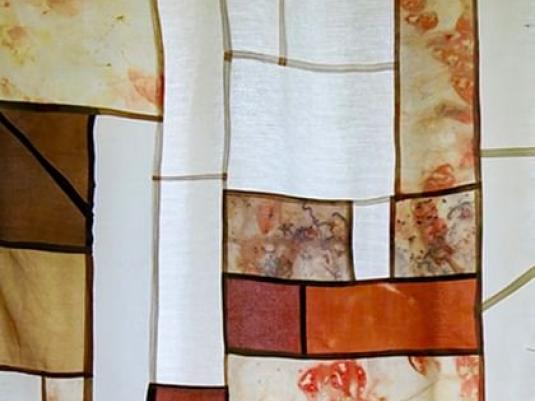 cloth with different examples of Pojagi dye making techniques