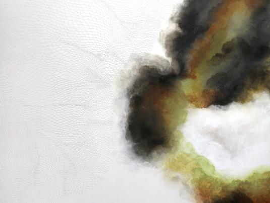 Clare Jaque Vasquez, Sky palette (detail) 2024, acrylic and impasto on canvas, 200 x 200 cm. Courtesy the artist, Umbrella Arts Studio, and Vivien Anderson Gallery.