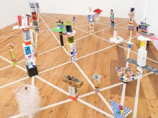 collection of sculptures made with found objects