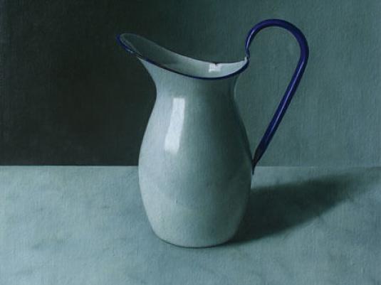 painting of an enamel jug