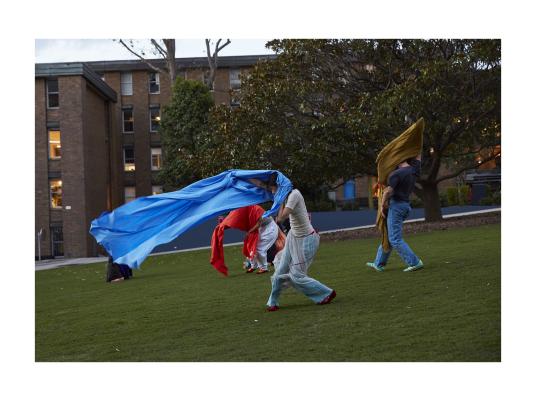Lauren Brincat 'When do I breathe?' 2024, collaborative community action–performance, Randwick NSW. Courtesy the artist. Photography by Zan Wimberley.